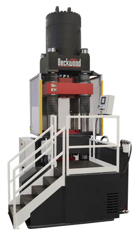 1200 Ton 4-Post Powder Compacting Hydraulic Press with ram safety catcher, and part ejection system